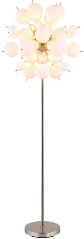 Stehleuchte Standlampe Wohnzimmerlampe Glaskugeln Metall Nickel-matt h 155 cm