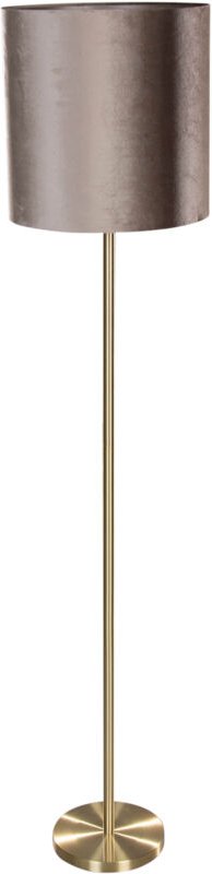 Stehleuchte Messing mit Samtschirm Taupe 50cm - Simplo