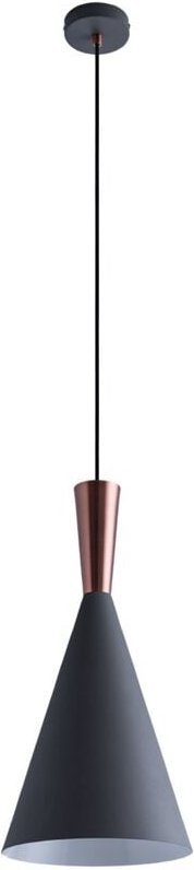 Pendelleuchte Hängelampe Esszimmer Esstischlampe 1,5m Textilkabel KürzbarØ18,5cm Grau-Kupfer, 1-flammig - Paco Home