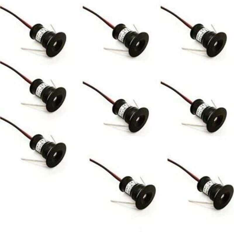 Schwarze 9er-Packung 12V 1W Mini-LED-Einbaustrahler für Küche, Treppe, Schrank, Flur, DIY-Beleuchtung, Warmweiß, Kaltwei...