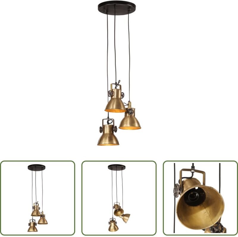 Industriestil - Hängelampe 25 W Antik-Messing 30x30x100 cm E27