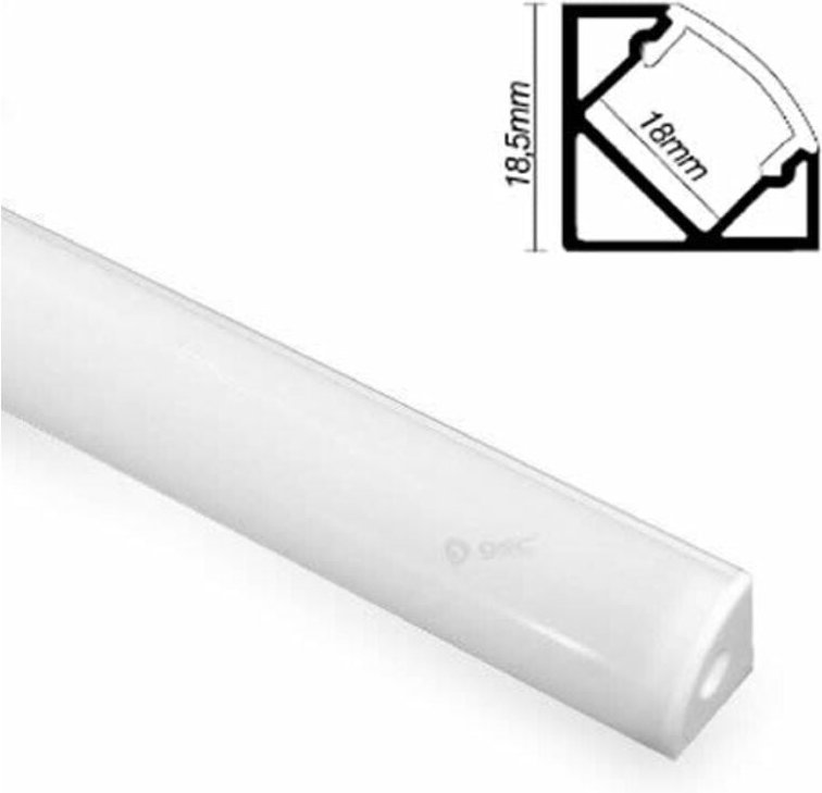 GSC - Aluminiumprofil 1 Meter lichtdurchlässiger Winkel für LED-Streifen 1501544