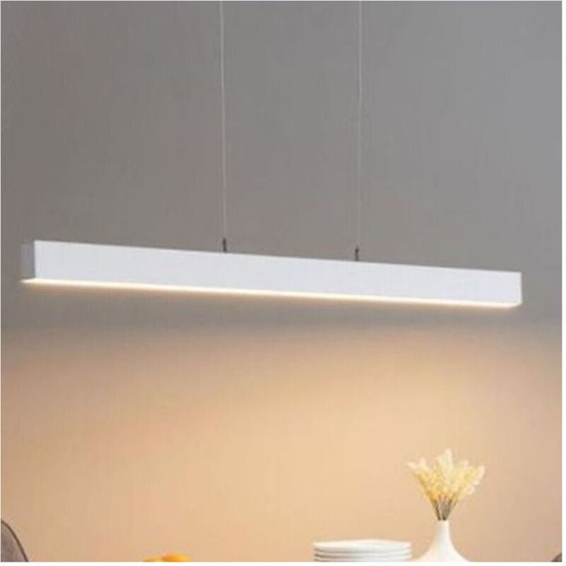 Trade Shop - LAMPADARIO LED LINEARE A SOSPENSIONE SOFFITTO 40W LUCE SELEZIONABILE CCT LL57-120C-3C - Weiß