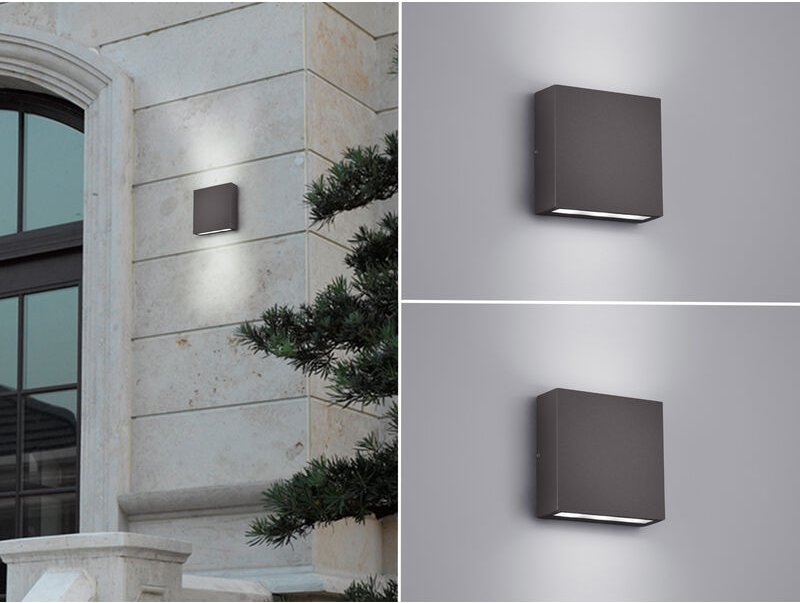 Led Außenwandleuchten Up and Down Light Anthrazit, Breite 14cm