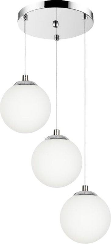 Chrom Deckenhängelampe Glaslampe Kugel Weiss Led Lepe 13-572