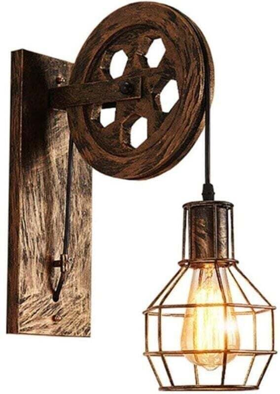 Retro-Wandleuchte mit verstellbarem Schirm, Deckenleuchte mit Hebevorrichtung, industrielle Wandleuchte für Cafés und Ba...