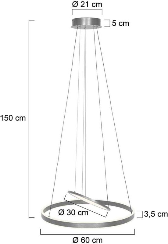 Hängeleuchte - Ringlux - stahl - metall - ø 60cm - - Steinhauer