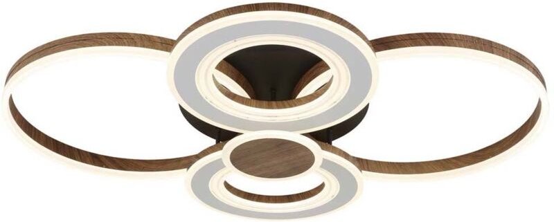 Deckenleuchte Deckenlampe Wohnzimmerlampe LED Holzoptik schwarz dimmbar L106 cm