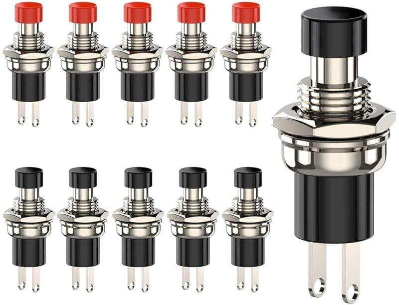 Thumbnail - 10 Stücke Mini Taster Momentane Druckschalter Lockless 2 Pins 1A250V SPST ON/OFF Taste Schalter für Horn KFZ Auto Armatu...