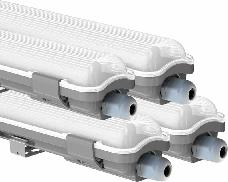 Led Feuchtraumleuchte 127,5 cm led Röhre Garage Werkstattleuchte kaltweiß led Wannenleuchte 18 Watt, 1700lm 6400K, 4er S...