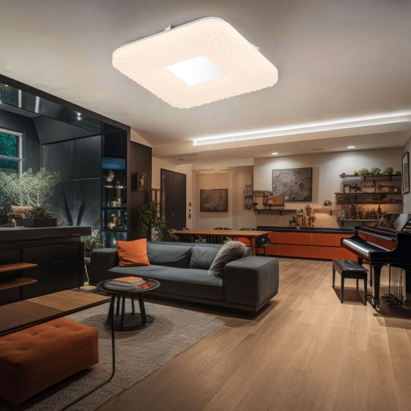 Globo Lighting - led Decken Leuchte Opal Chrom Strahler weiß Lampe Wohn Zimmer Beleuchtung quadratisch