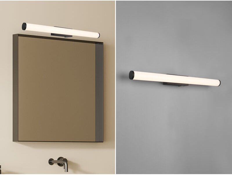 LED Bad Wandleuchte MATTIMO mit Schalter Schwarz - Spiegelleuchte, Breite 60cm