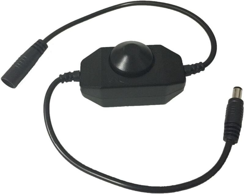 Jalleria - Dimmerschalter für LED-Streifen, Dimmer-Controller für LED-Streifen, DC-Buchse, Schwarz, Gesamtlänge 33 cm