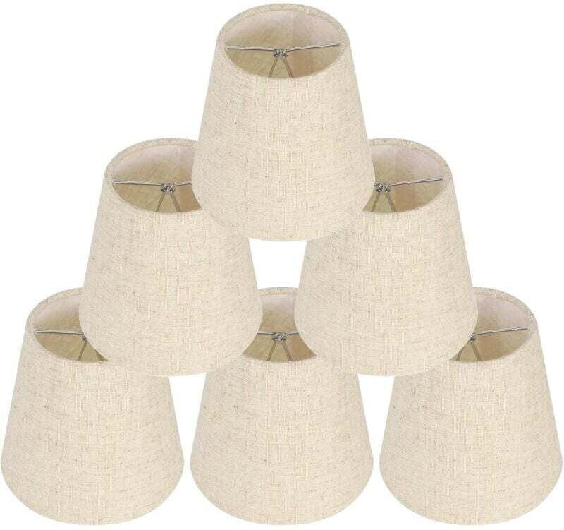 6 pezzi Paralumi per lampade da tavolo, Paralume a clip, Paralume, Paralume di ricambio in lino, Piccoli paralumi con cl...