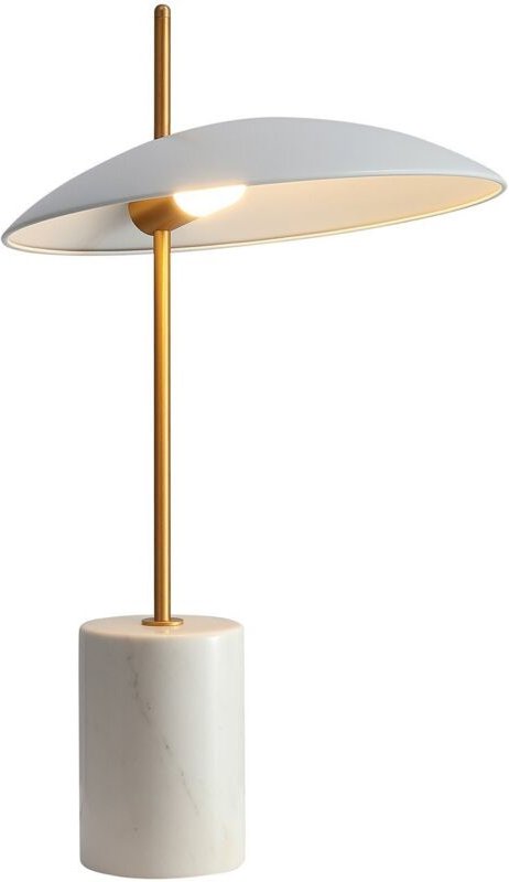 Italux - Vilai - Moderne led Tischlampe Weiß, Gold, Marmor, Warmweiß 3000K 400lm