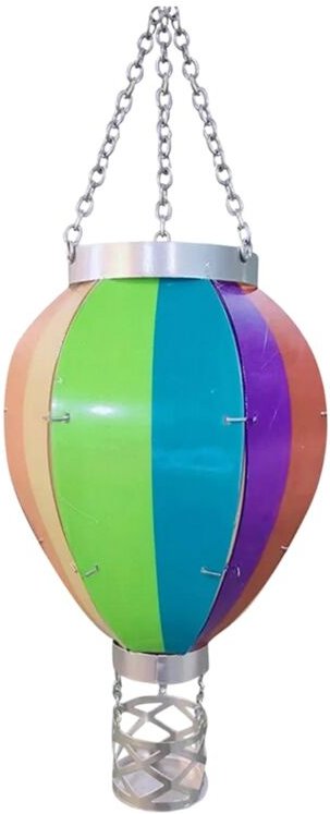 Solar-Laterne mit Heißluftballon für den Außenbereich, mit Kerzenhalter, Regenbogen