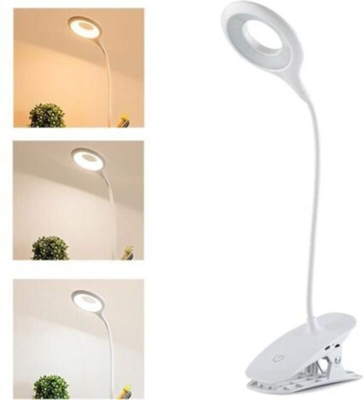 LED-Klemm-Leselampe mit 20 LEDs, Touch-Steuerung, 3 Helligkeitsstufen, wiederaufladbar
