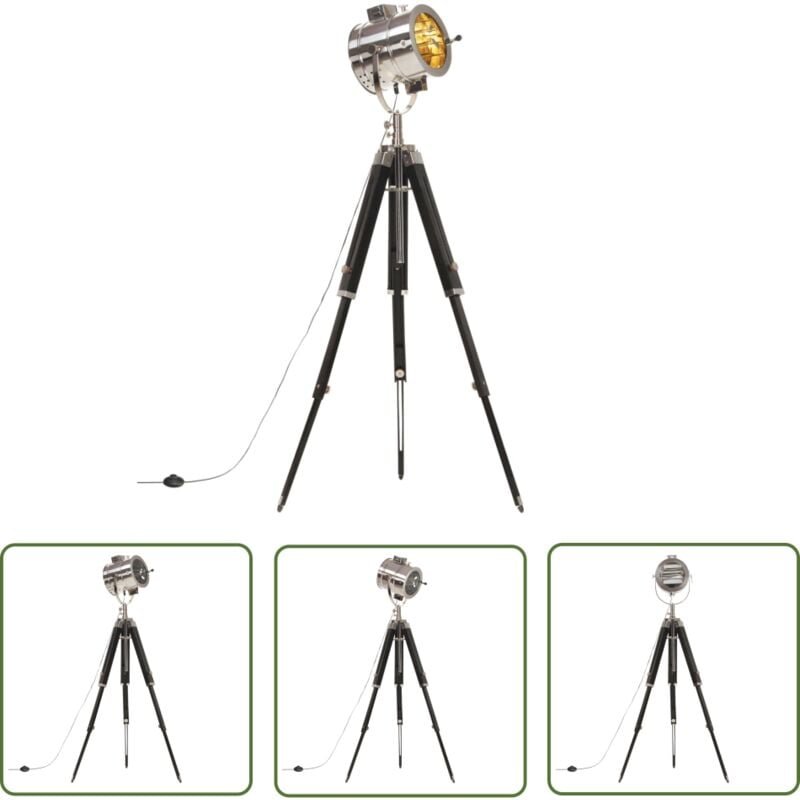 The Living Store - Stativlampe Mango Massivholz 165 cm - Retro Lampe - Stehlampe Wohnzimmer - Hollywood Lampe - Tischlam...