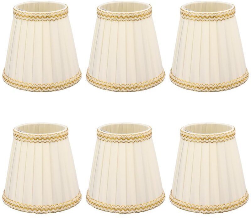 Lampenschirme, 6 Stück kleine, trommelförmige Clip-Lampenschirme, Stofflampenschirme für Kronleuchter, Kerzen, Glühbirne...