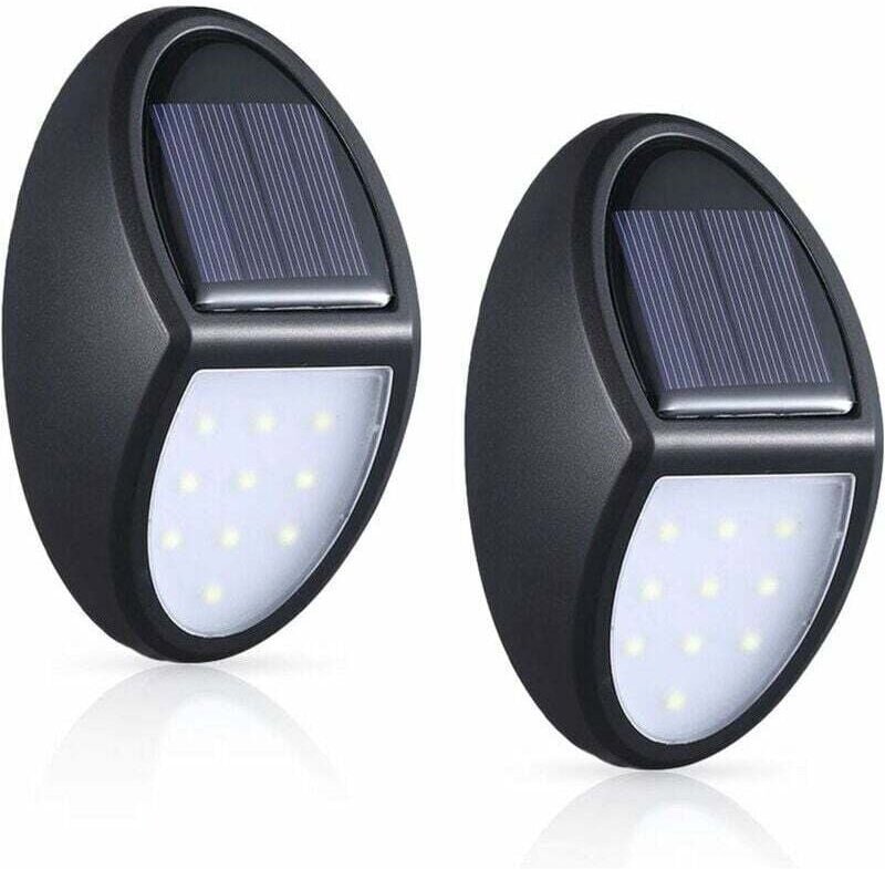 Solarleuchten für den Außenbereich, 2er-Pack 10 LED Solar-Wandlampen, IP65 wasserdichte Solar-Außenbeleuchtung mit Dämme...