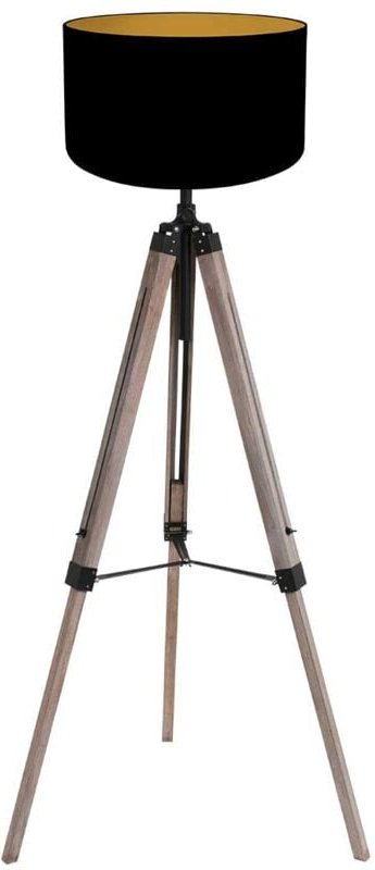 Mexlite - stehlampe - Triek - schwarz - holz leinen - ø 75cm -