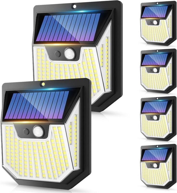 Solarlampe für den Außenbereich, Bewegungsmelder, 159 LEDs, Solarleuchte für den Außenbereich, IP65, wasserdicht, kabell...