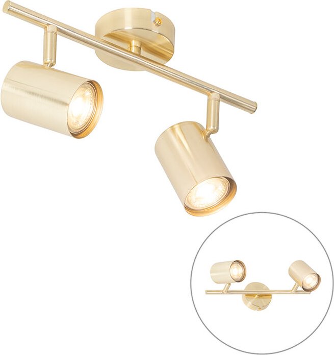 Moderne Deckenleuchte Messing 2-flammig verstellbar - Jeana