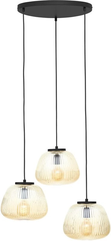 Thumbnail - Lampe Kaizen Pendelleuchte 3flg amber-bernstein/schwarz matt Metall/Kunststoff braun 3x A60, E27, 40 w - Brilliant