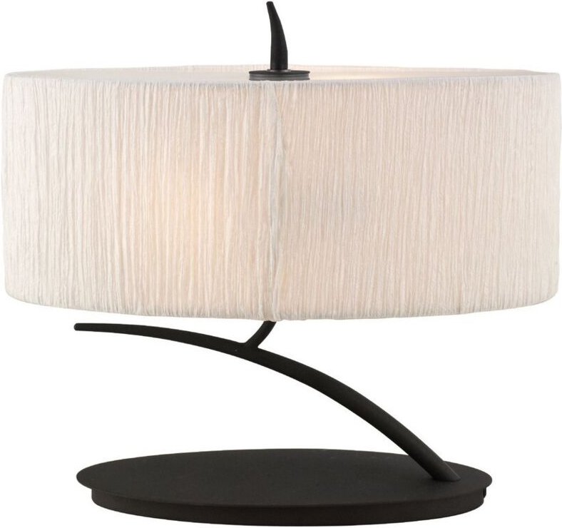 Inspired Mantra - Eve - Tischleuchte 2 Light E27 Small, Anthrazit mit weißem Ovalschirm