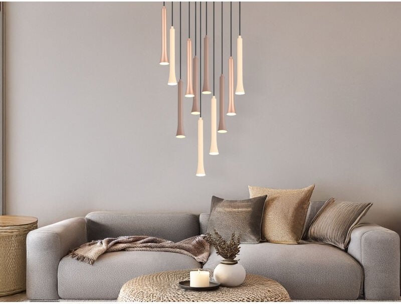 Dimmbare led Cluster Pendelleuchte fiato 11-flammig mehrfarbig, ø 40cm