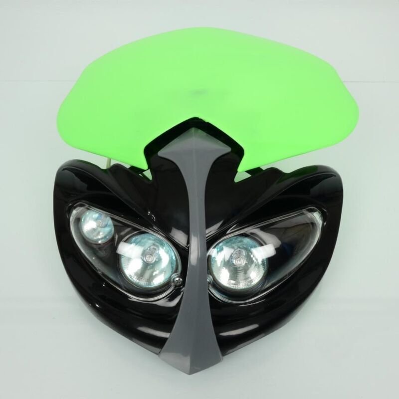 Platte Scheinwerfer kyoto Gabelkopf grün und schwarz Halogenoptik