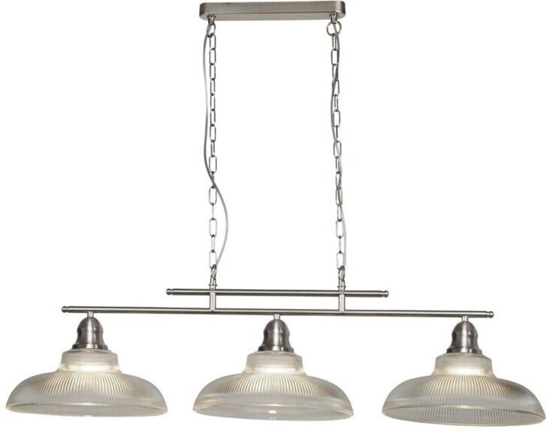 Bistro iii 3-Licht-Bar-Anhänger aus satiniertem Silbermetall - Searchlight