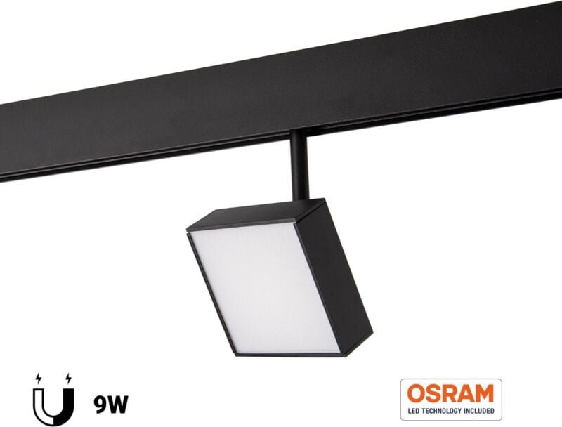 Quadratische LED-Leuchte für 48V Magnetschienen - 9W - CRI90 -