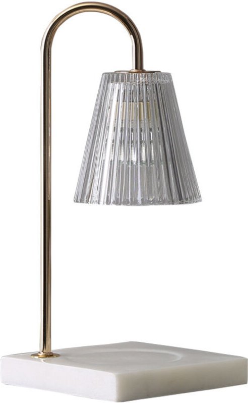 Kerzenwärmerlampe aus klarem Glas mit Timer und 2 Glühbirnen, Kerzenwärmerlampe, Holzsockel, dimmbare Kerzenlampe für Ra...