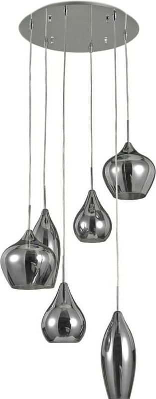 Ideal Lux - Soft - 6 Light Spiral Cluster Deckenanhänger Grau, E14