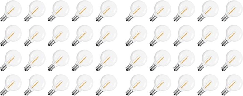 40 Stücke G40 LED Glühbirnen E12 Schrauben Sockel Bruchsichere LED Globe Glühbirnen für Solar Schnur Lichter Warm