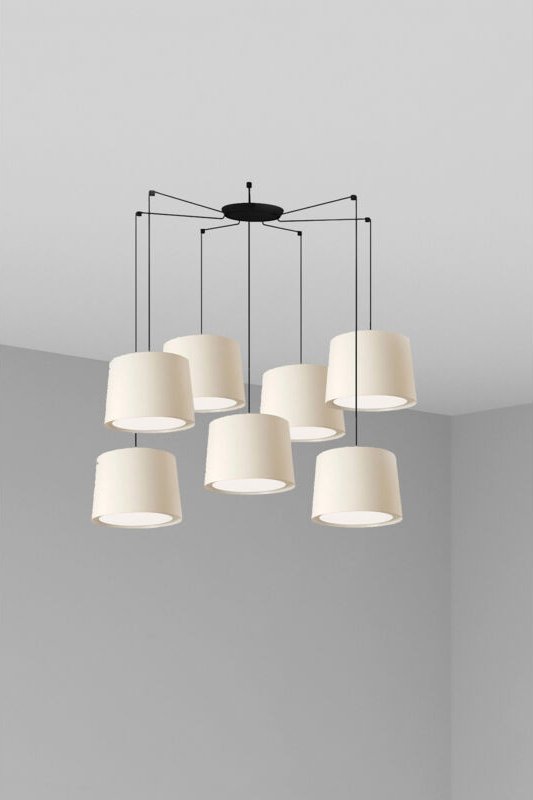 Faro conga Weiße Pendelleuchte Pendelleuchte 7 Licht