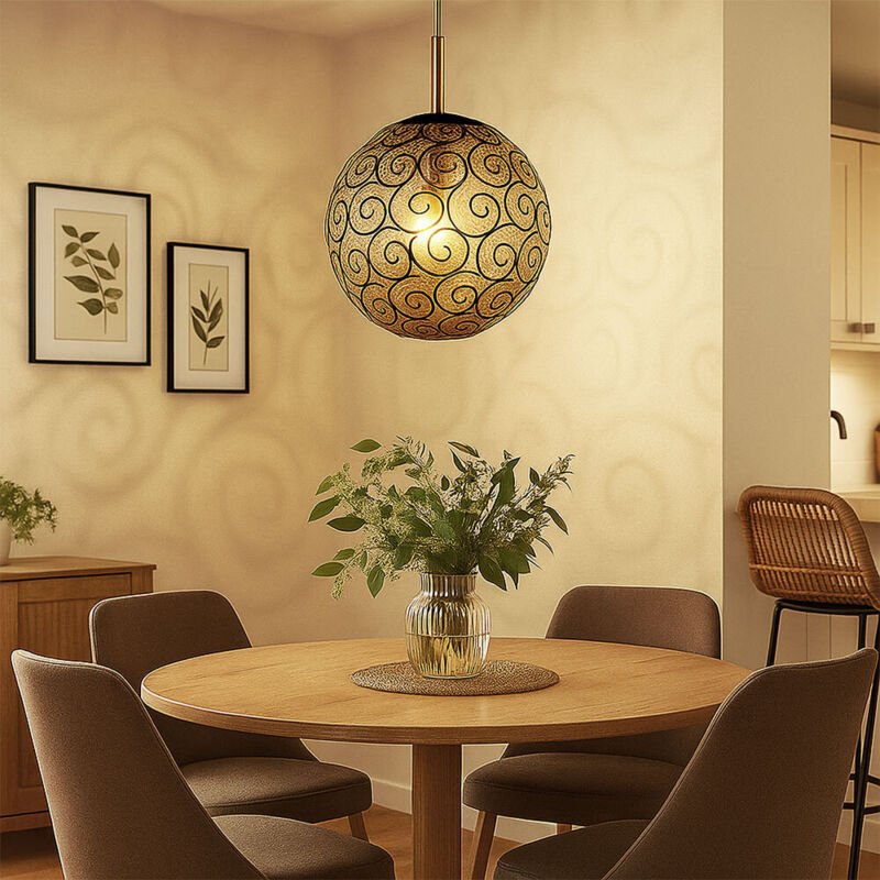 Led Hängeleuchte Esszimmerlampe Pendelleuchte Glas rauch gold Wohnzimmerleuchte, Metall, 1x E27 Filament led warmweiß, D...