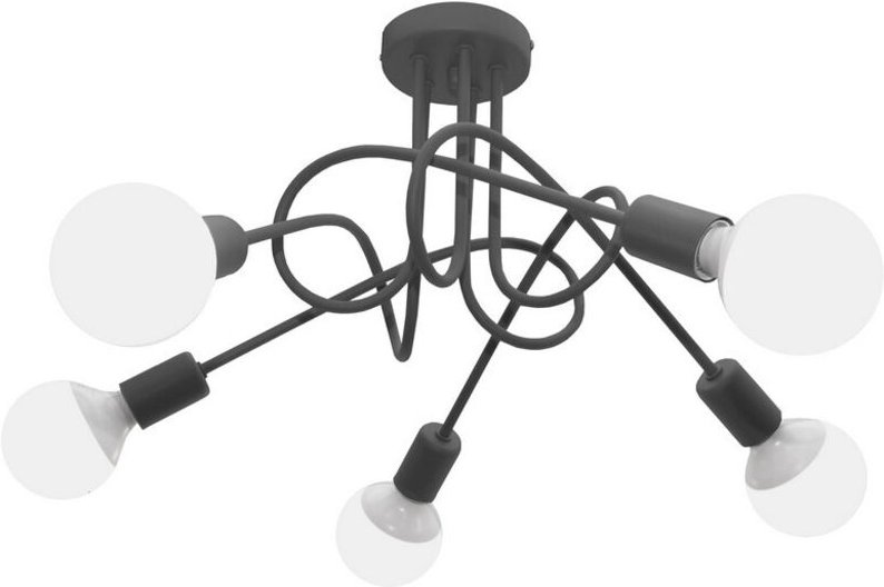 Helam - oxford Mehrarmige halbbündige Deckenleuchte Smokey 50cm