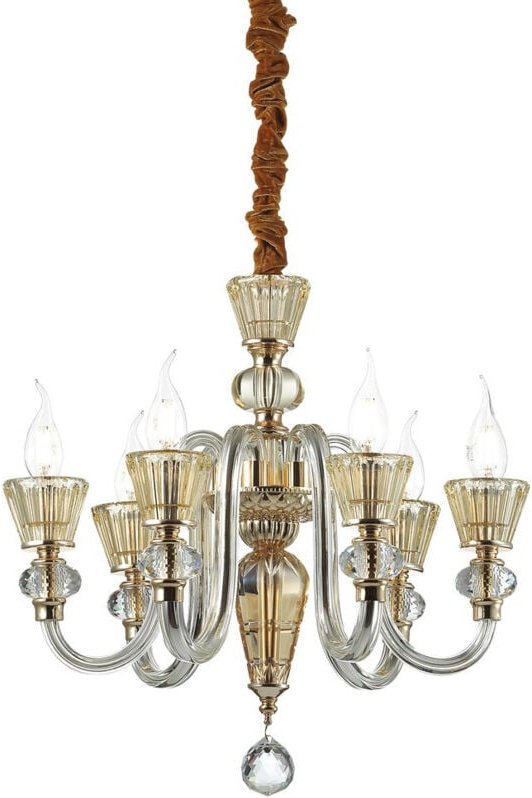 Strauss - 6 Leichter Kronleuchter in Roségold, E14 - Ideal Lux