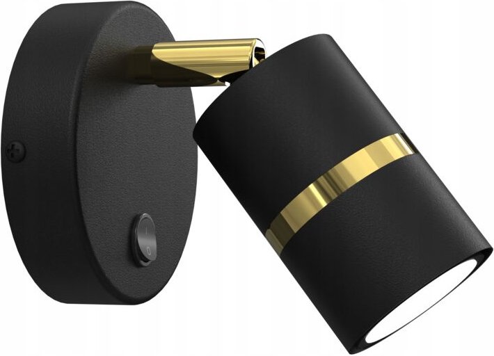 Frei. Verstellbare Wandleuchte mit Schalter Ewilight Tube 1xGu10 Schwarz und Gold