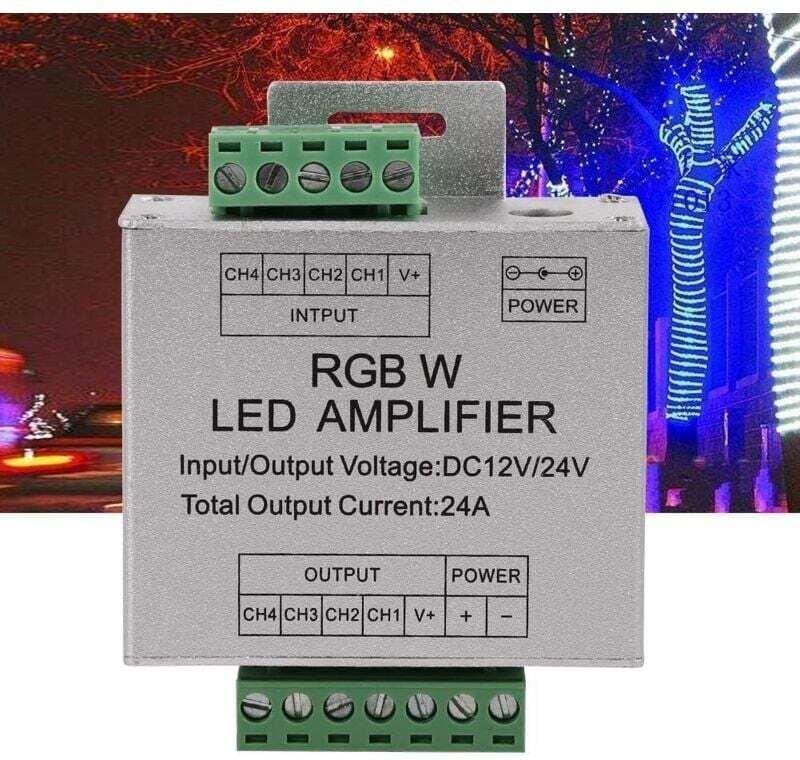 Ulisem DC12-24V RGBW-Signalverstärker, 4-Kanal-Ausgangsplatine, Aluminiumgehäuse, LED-Streifen-Controller, 4-Kanal-Plati...