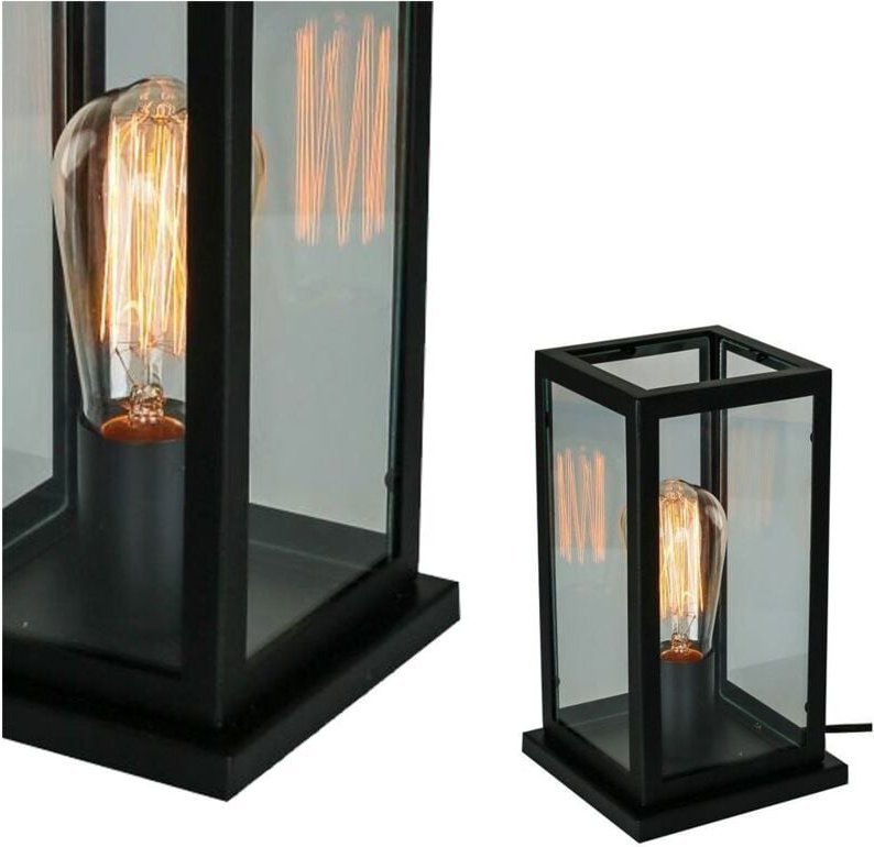 Thumbnail - Laverno - Industrie- und Retro-Tischlampe Schwarz Matt 1 Light, E27 - Italux