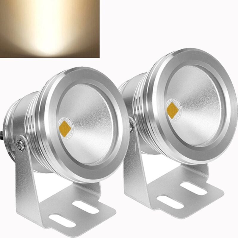 LED Unterwasserstrahler Poolleuchte Dimmbar Garten Landschaft Brunnen Aquarium Beleuchtung 2x10W Warmweiß