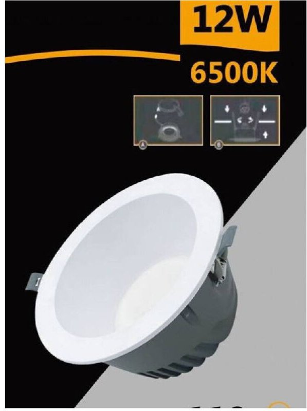 Thumbnail - Trade Shop Traesio - Trade Shop - runder einbau-smd-led-strahler 12 watt 1100 lumen licht 4000K 6500K GL-AG12 -