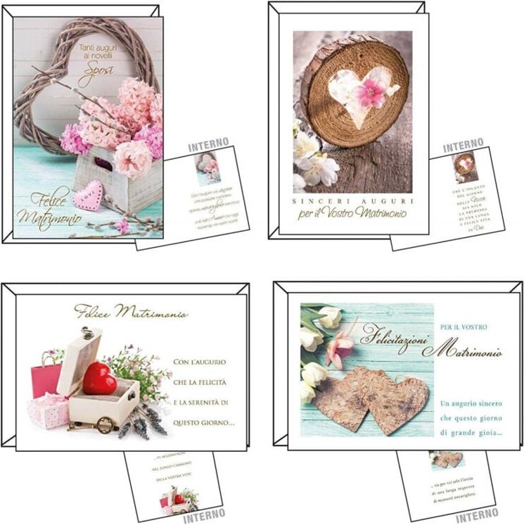 Trade Shop Traesio - Trade Shop - biglietto auguri perlato matrimonio sposi nozzi congratulations 11,7X17CM -