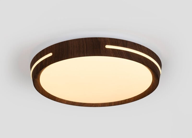 Thumbnail - LED-Deckenleuchte CCT - 24W - Seiteneffekt - Holzfarbe Ø40cm
