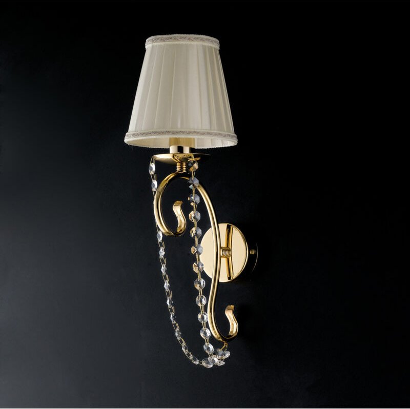 Bonetti Illumina - Magda - 1-Licht-Wandleuchte aus goldenem Eisen mit Lampenschirm .13 - P.15 - BL146-AP1-OR-PAR