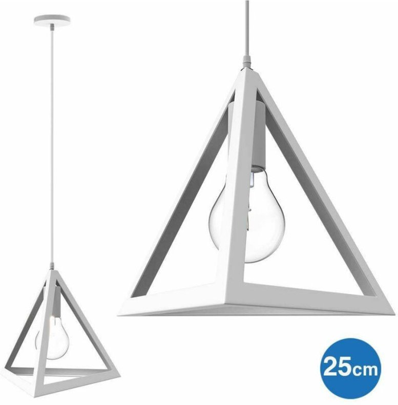 Trade Shop Traesio - Trade Shop - hängeleuchte pyramide 25CM modernes design weisser lampenschirm -