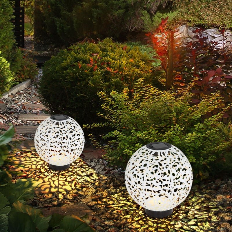 Solarkugel Solar Lampe Outdoor Garten Kugel led 20 cm Balkon Deko Leuchte, Lichteffekt Orientalisches Design in Betonopt...